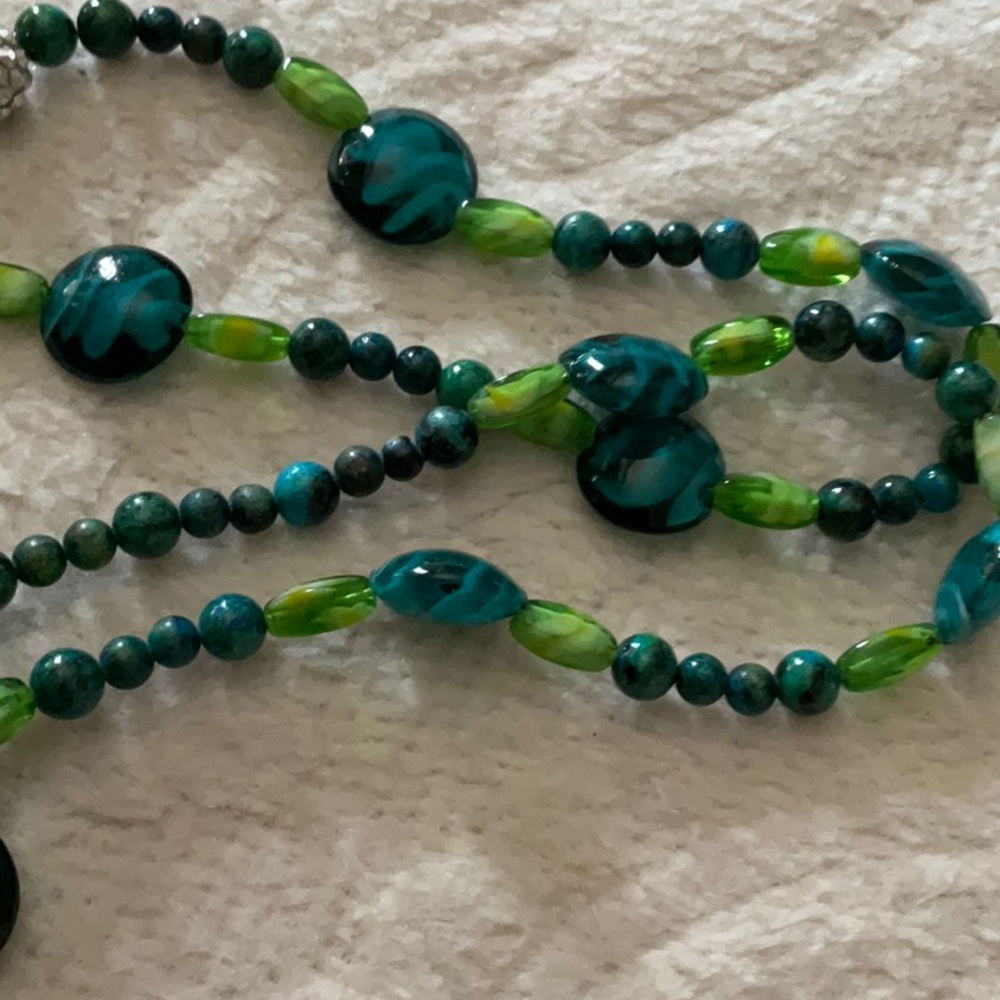 Murano Green and Blue Oceanic Necklace